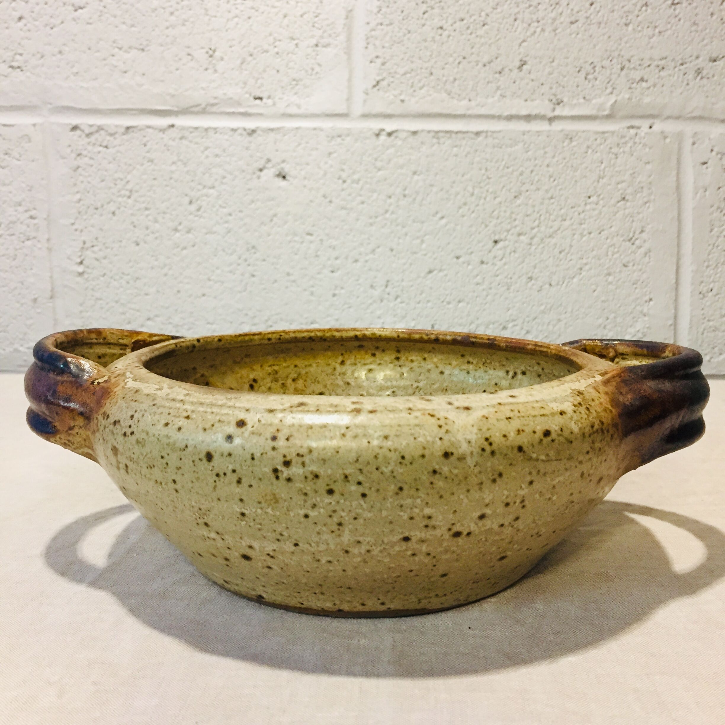 Brutalist sandstone hollow flat, handcrafted, vintage 70s