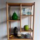 70's vintage bamboo rattan display bookshelf