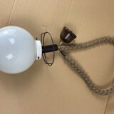 Bamboo acrylic and opaline hanging pendant, 1970,  58cm