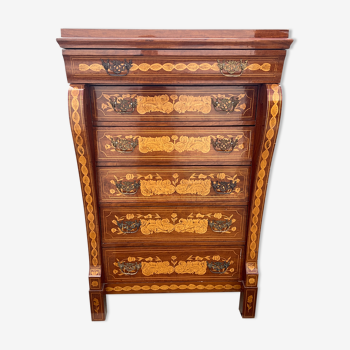 Dutch marquetry chest of drawers