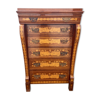 Dutch marquetry chest of drawers