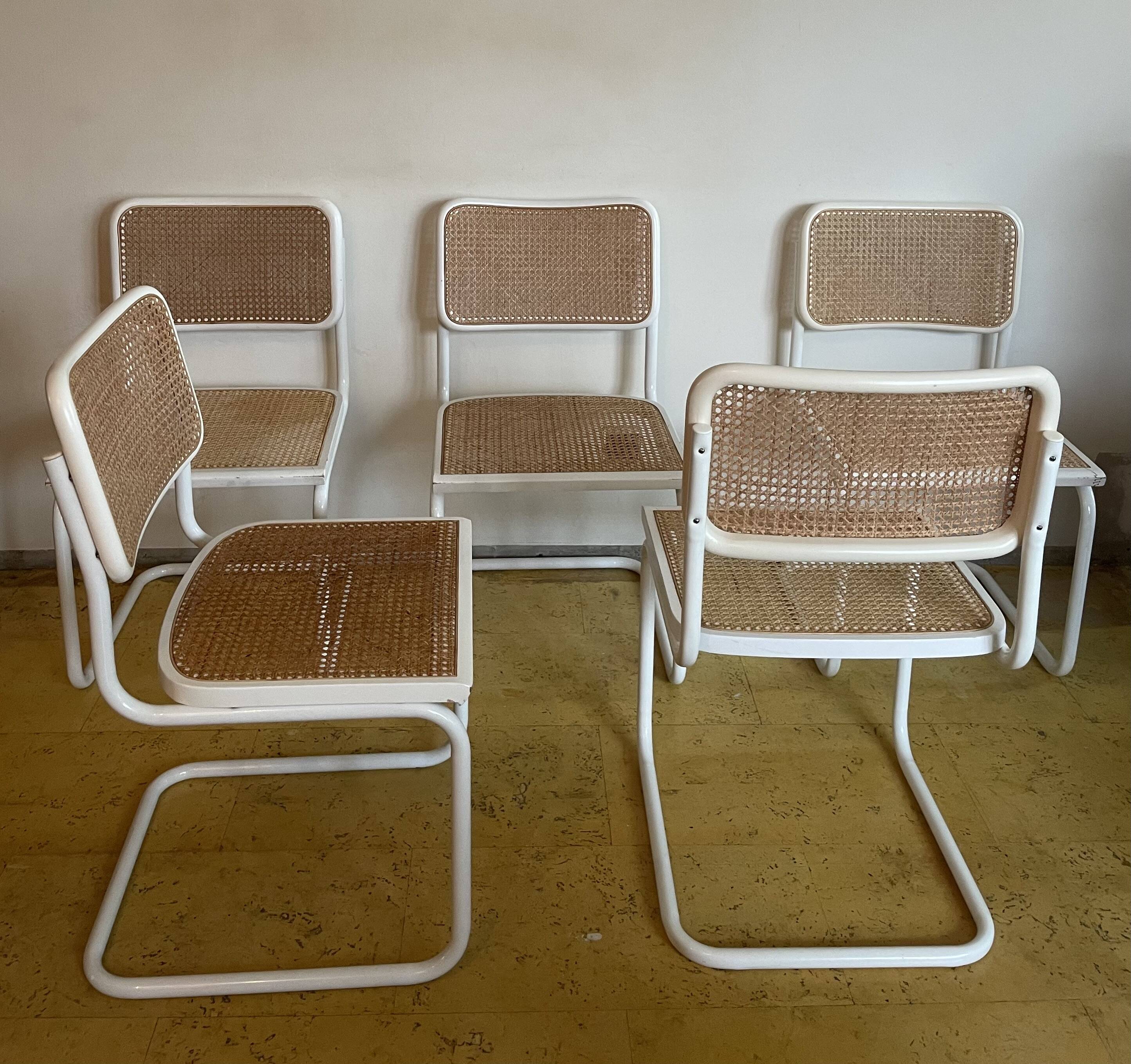 5 Cesca chairs by Marcel Breuer for Thonet