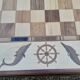 Table à jeu marqueterie