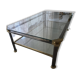 Italian coffee table Mara in brass and glass
