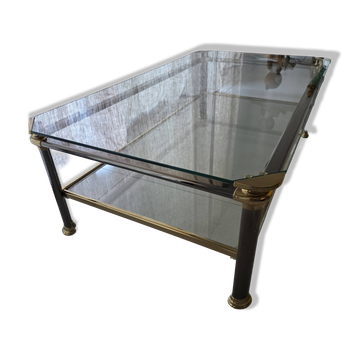 table basse italienne Mara laiton et verre