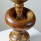 Impressive vintage Scandinavian style lamp designed with turned sculpted wood and a ring.