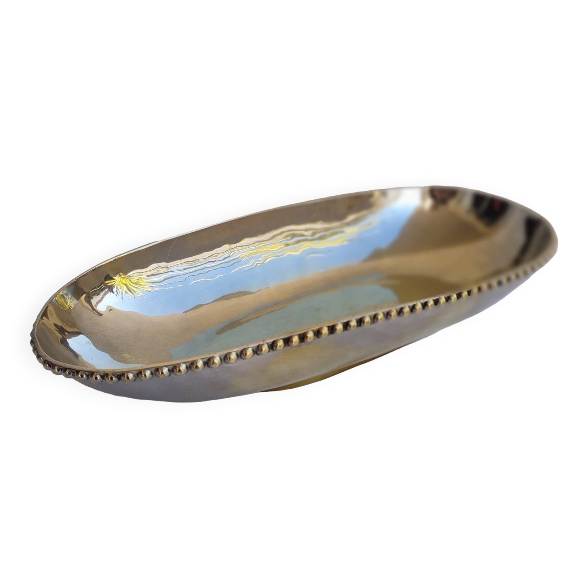 Studded silver metal basket