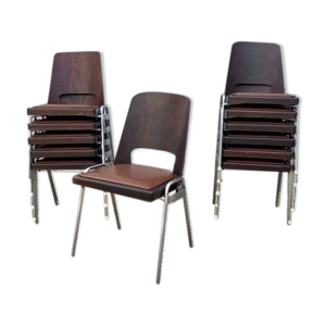 12 chaises baumann bois