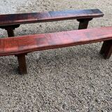 Pair of solid oak benches