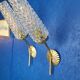 Pair of vintage 1970 glass and metal wall lights