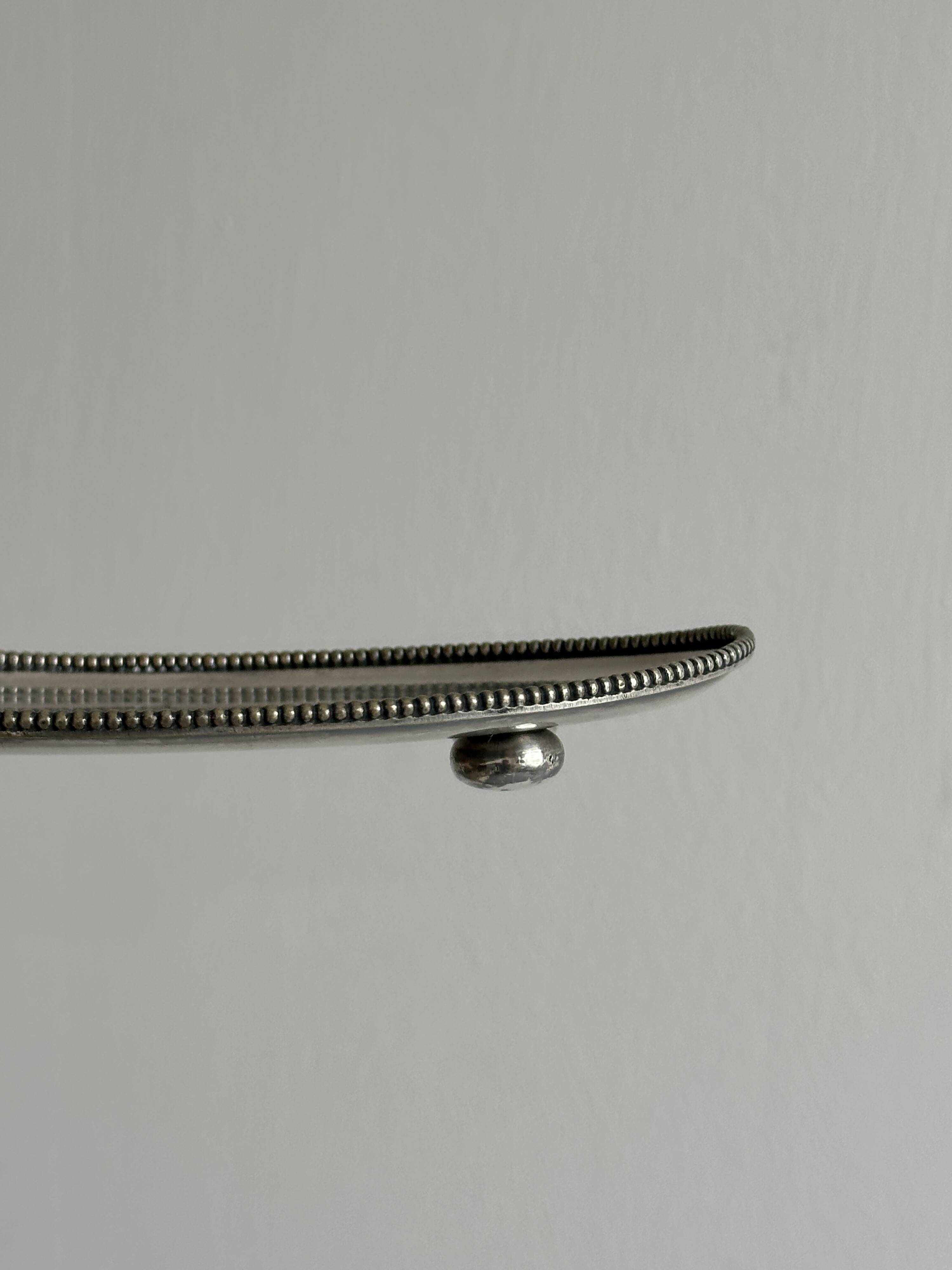 Small tray - silver metal bowl on feet