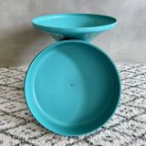 70s stool turquoise, tulip stool plastic, side table, mid-century interior