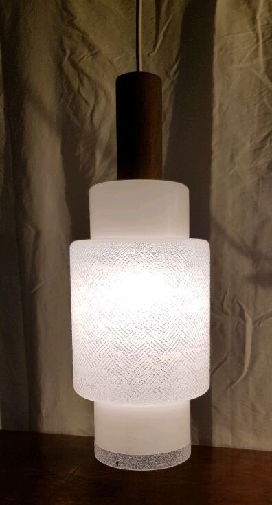 Hanging glass and wood 60's