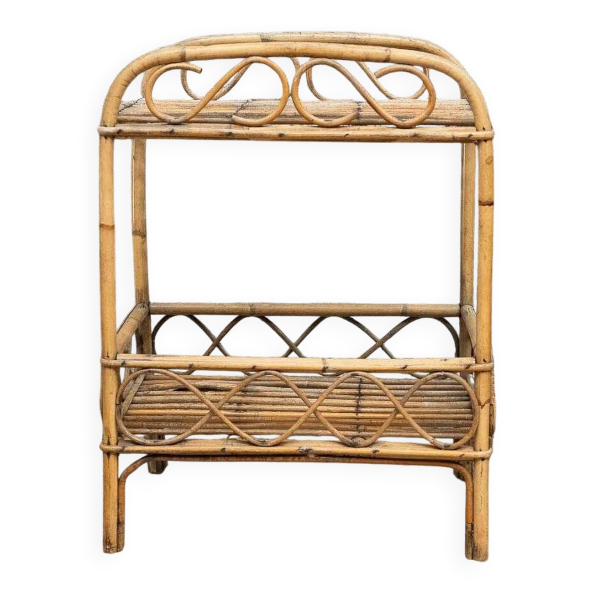 ✨ Petite étagère vintage en osier – esprit bohème ✨