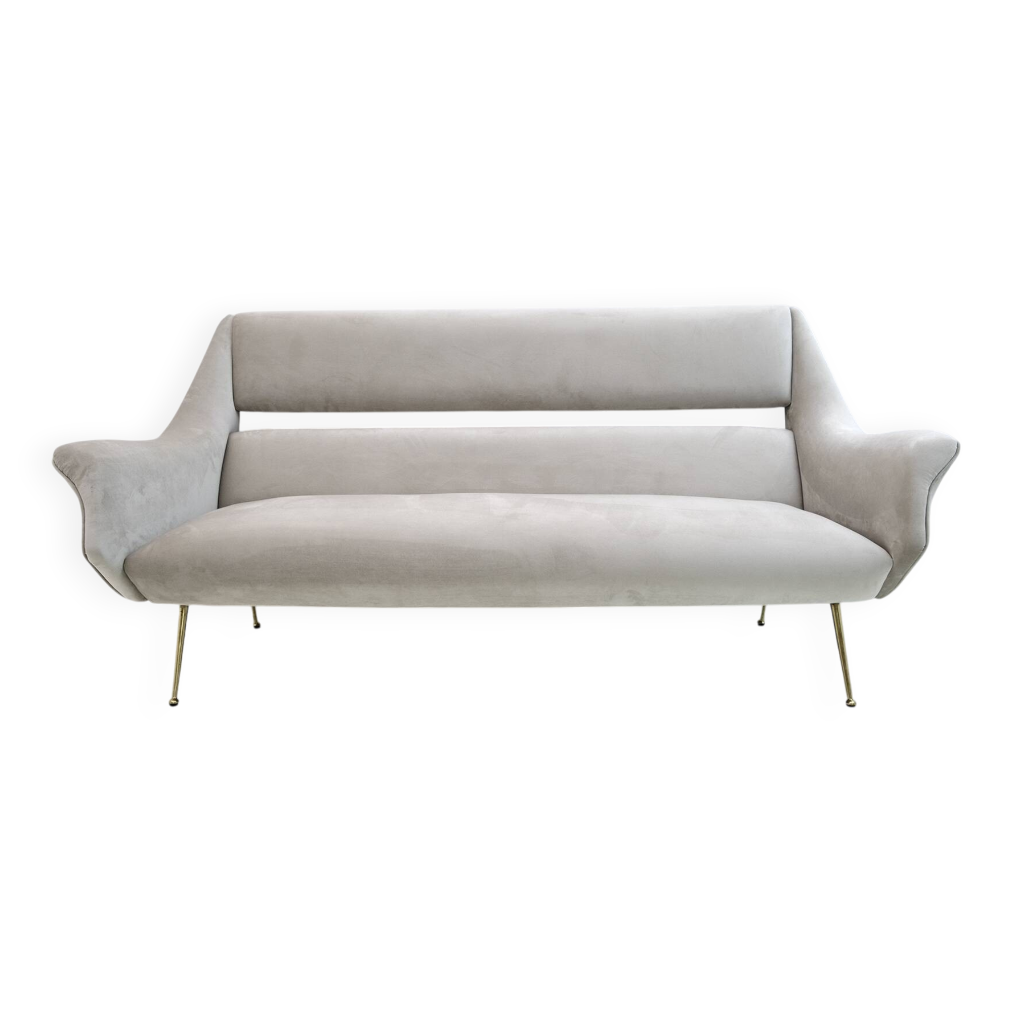 Gigi Radice Mid-Century Modern Italian Velvet Sofa for Minotti, 1950s