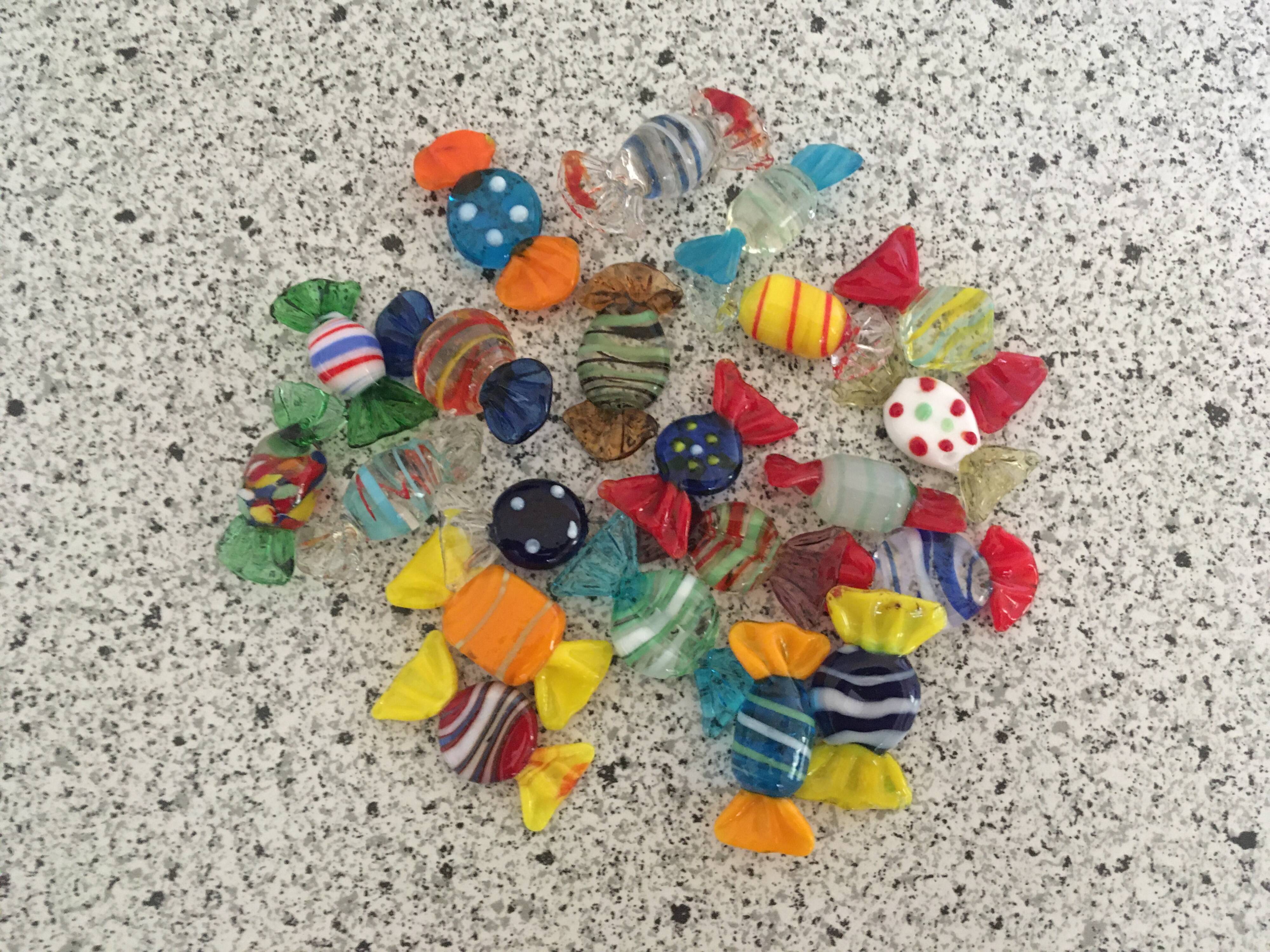 21 Murano glass candy knife holders