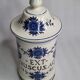 Apothecary pot "Ex. ruscus" decorated with Chimera decoration in glazed ceramic of St-Clément, 31 cm