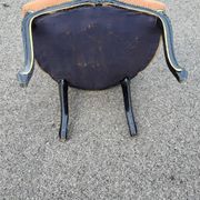 Louis XV style armchair in French pink beige velvet