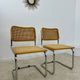 Lot of 2 identical caned chairs Cesca B32 design Marcel Breuer 1970 Made in Italy vintage