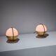 1950s Pair of Italian Table Lamp with Opaline Glass and Brass