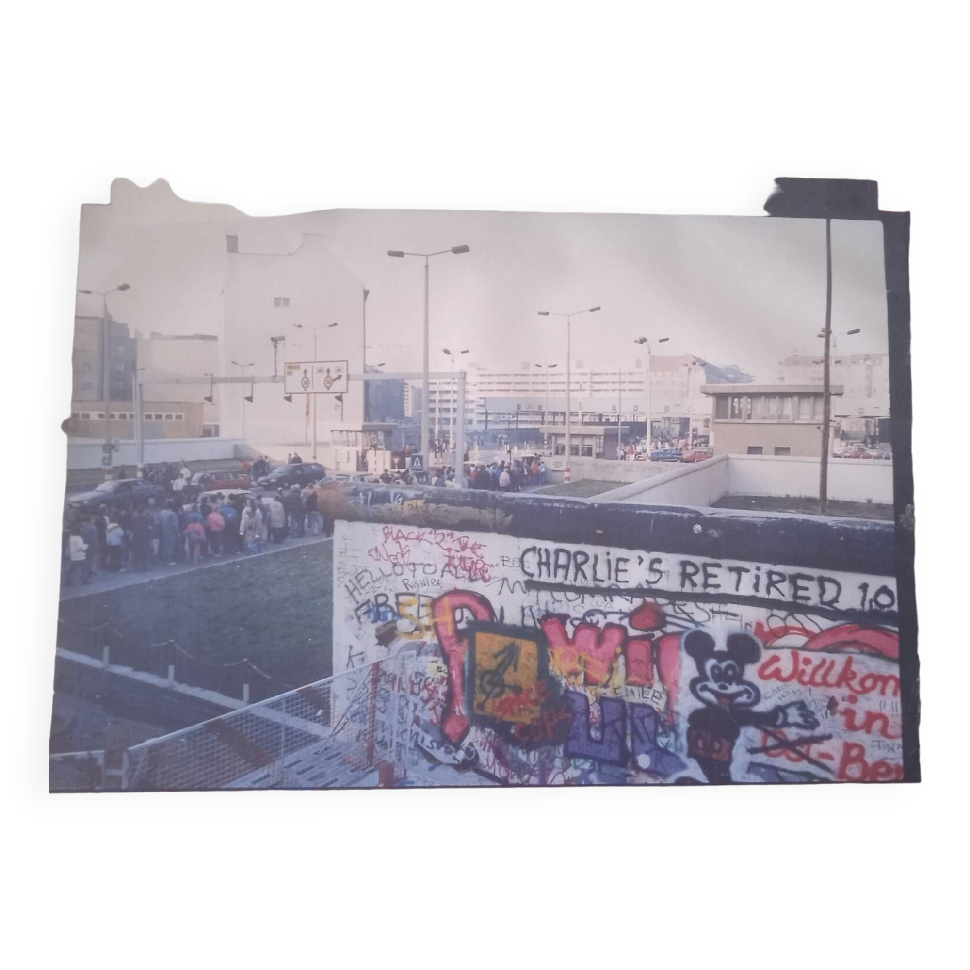 Large format silver photo of the day the Berlin Wall fell (1989)