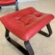 Vintage danish retro reclining lounge chair & stool in red leather by komfo