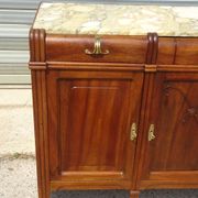 Enfilade Art Déco en noyer et plateau en marbre