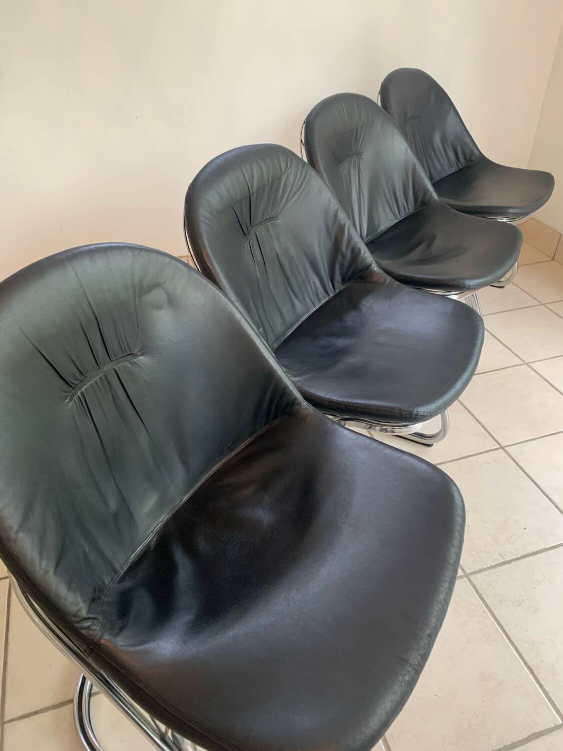 Series of 4 vintage chairs by Gastone Rinaldi model Pascale