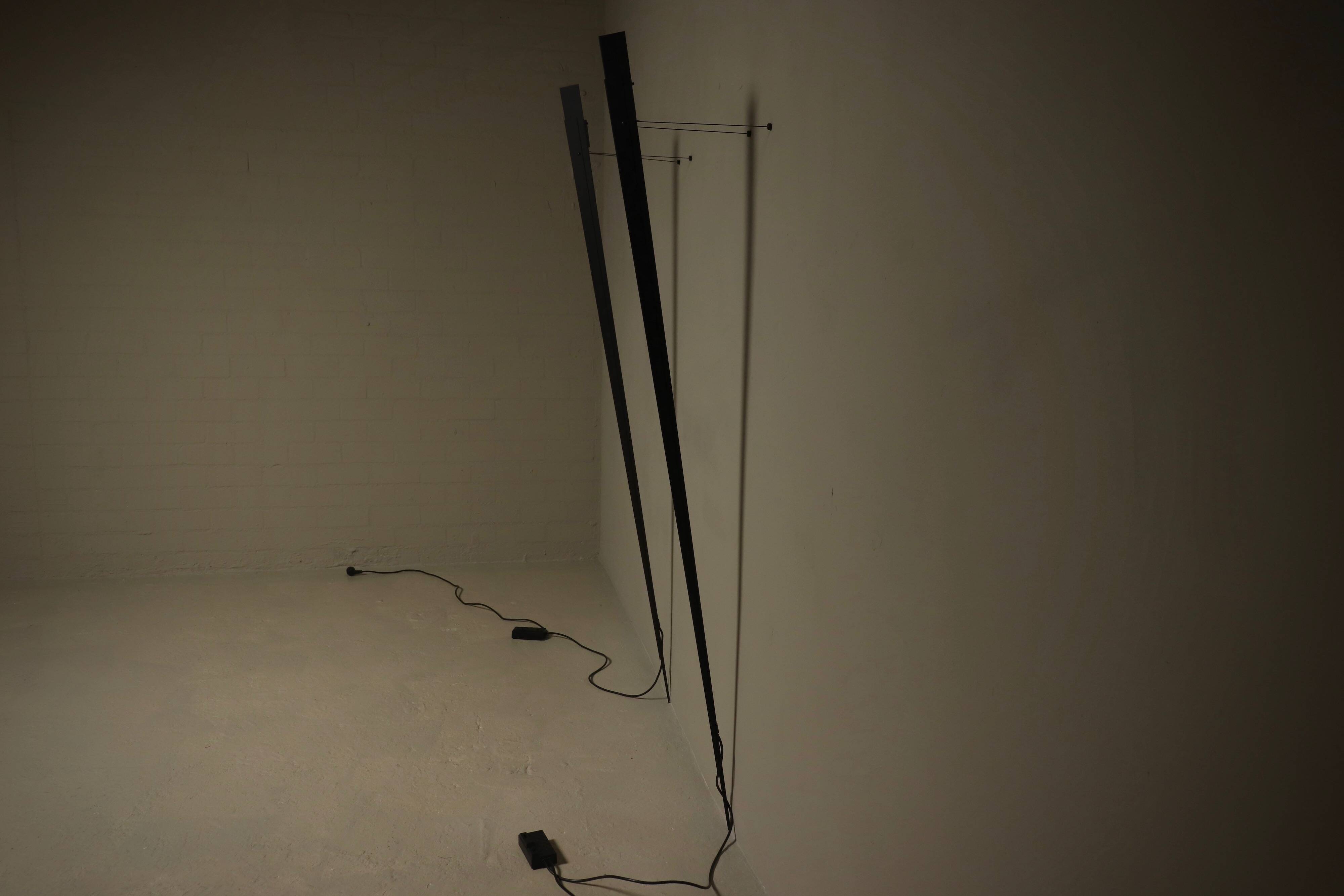 Pair of Gilles Derian torchère wall lights for Lumen Center, Italy 1984