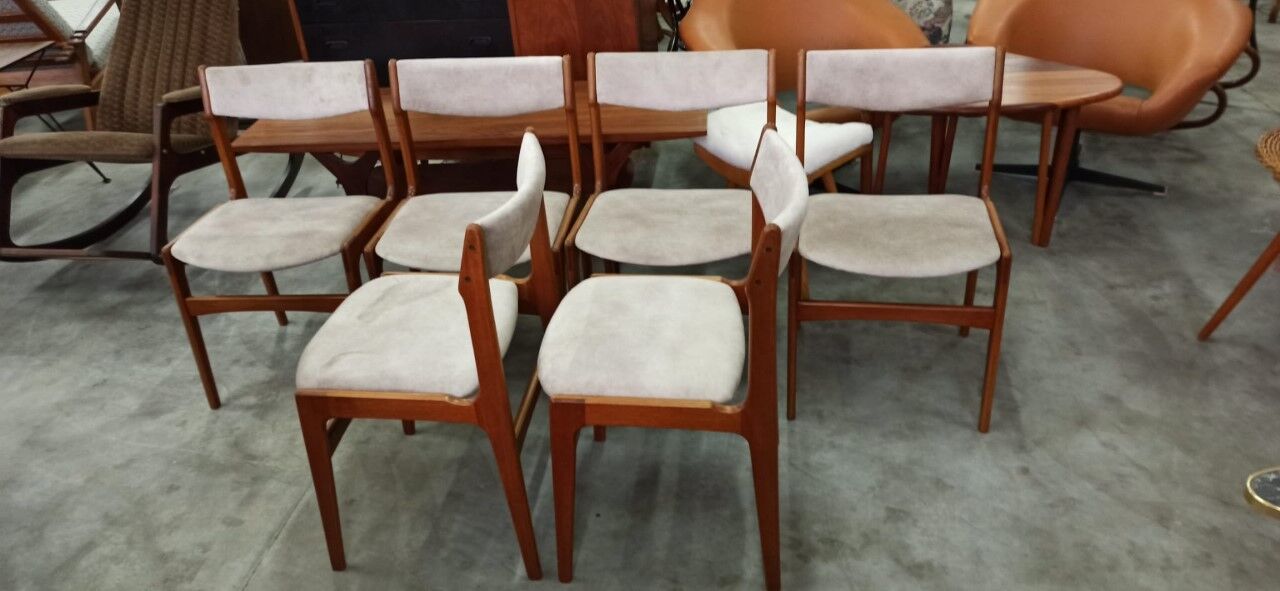 1960s danish palisander dining chairs, set of 6