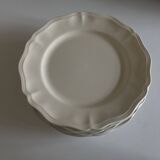 Set of 7 Sarreguemines Ivory plates with gadroons 1960