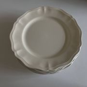Set de 7 assiettes Ivoire de Sarreguemines à godrons 1960