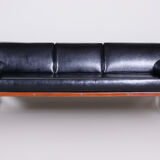 Black Slezak sofa made in 1930s Czechia