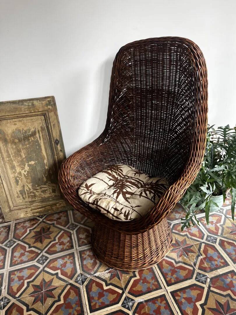 Chaise longue en osier