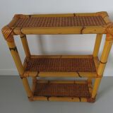Rattan canning shelf, bamboo 60s 70s