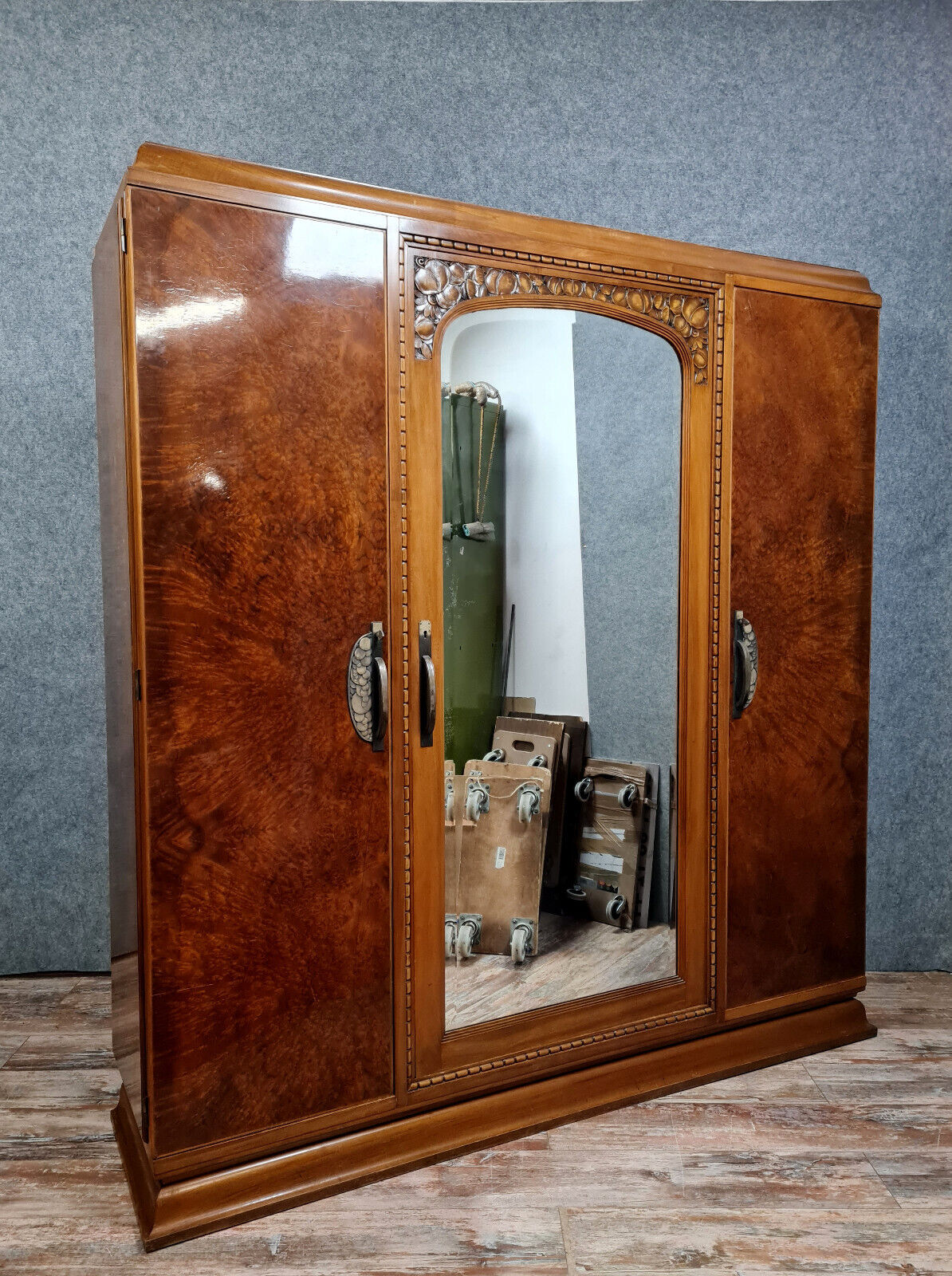 Art Deco period wardrobe in magnifying glass circa circa 1925-1930