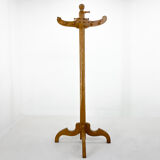Vintage all-wood coat stand, Czechoslovakia, 1950's