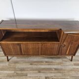 Art Decò sideboard in walnut stained beech open space design