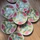 Rare Set of 16 Art Nouveau Chrysanthemum Barbotine Plates, Onnaing