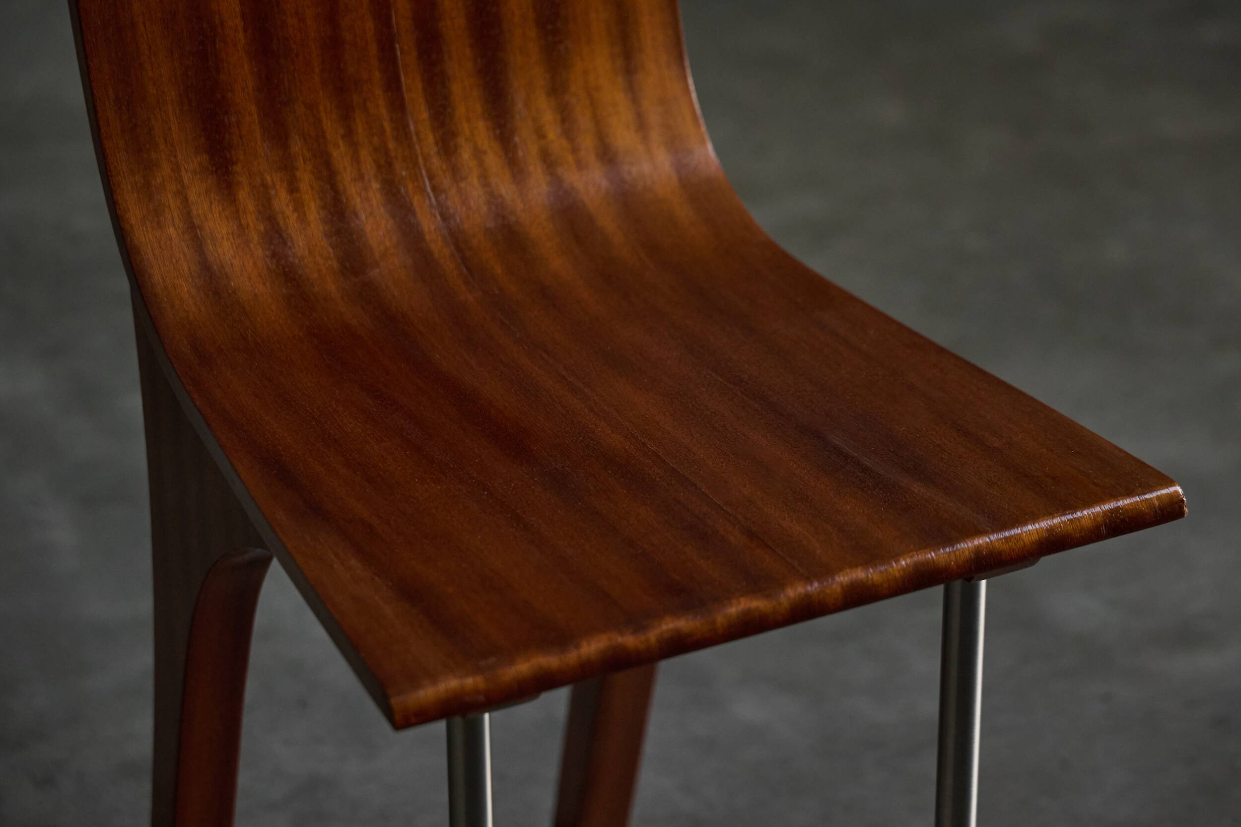 Postmodern Walnut Dining Chairs, Italy, 1980s