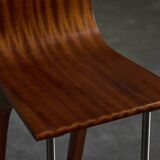 Postmodern Walnut Dining Chairs, Italy, 1980s