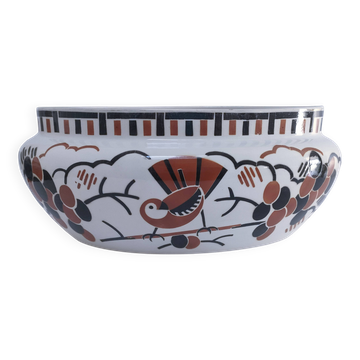 jardinière art déco keller et guérin lunéville modéle "ceylan" oiseaux