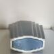 Grey ceramic art deco vase, fan shape.