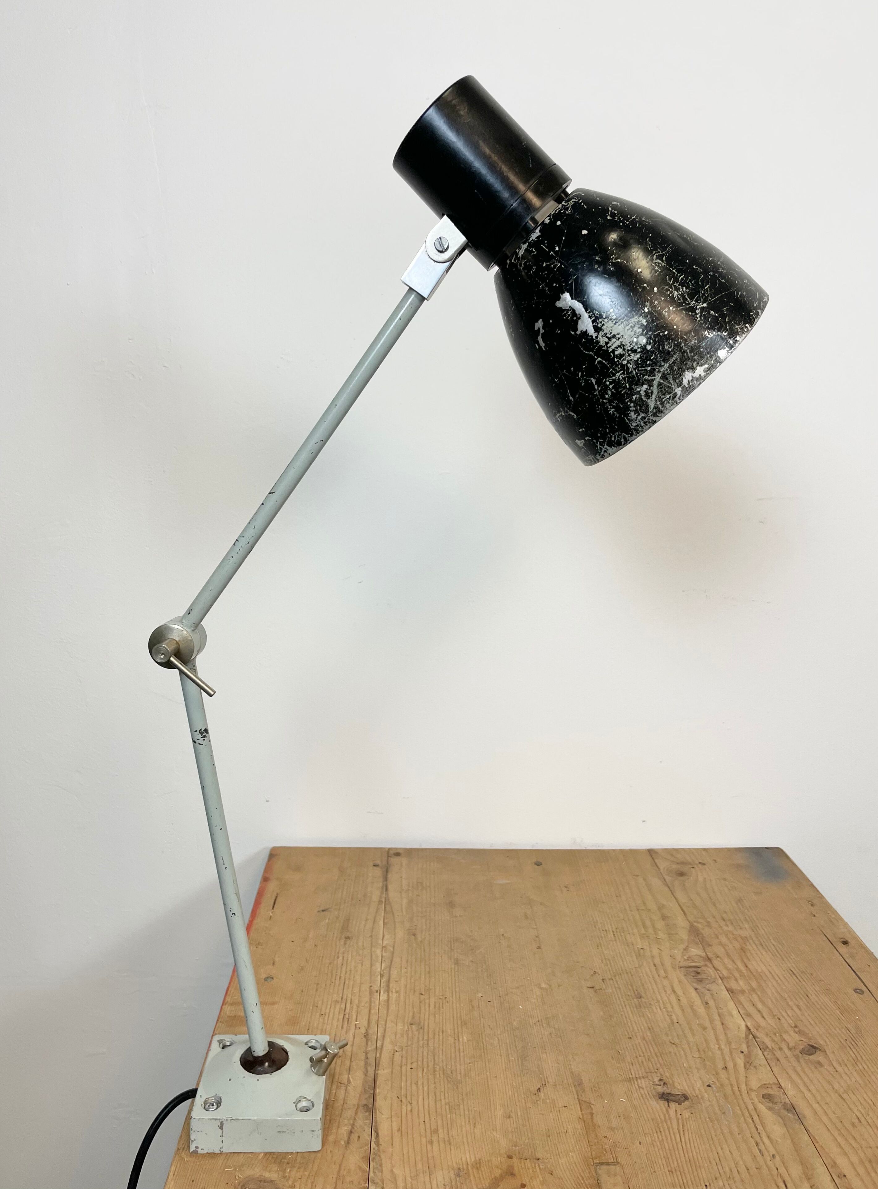 Black Industrial Table Lamp from Elektrosvit, 1970