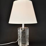 Lampe de table structurée en cristal massif du milieu du siècle par Willem Heesen pour Royal Leerdam