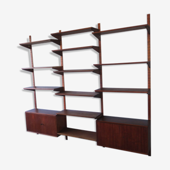 Vintage danish teak modular shelf system, 1960s