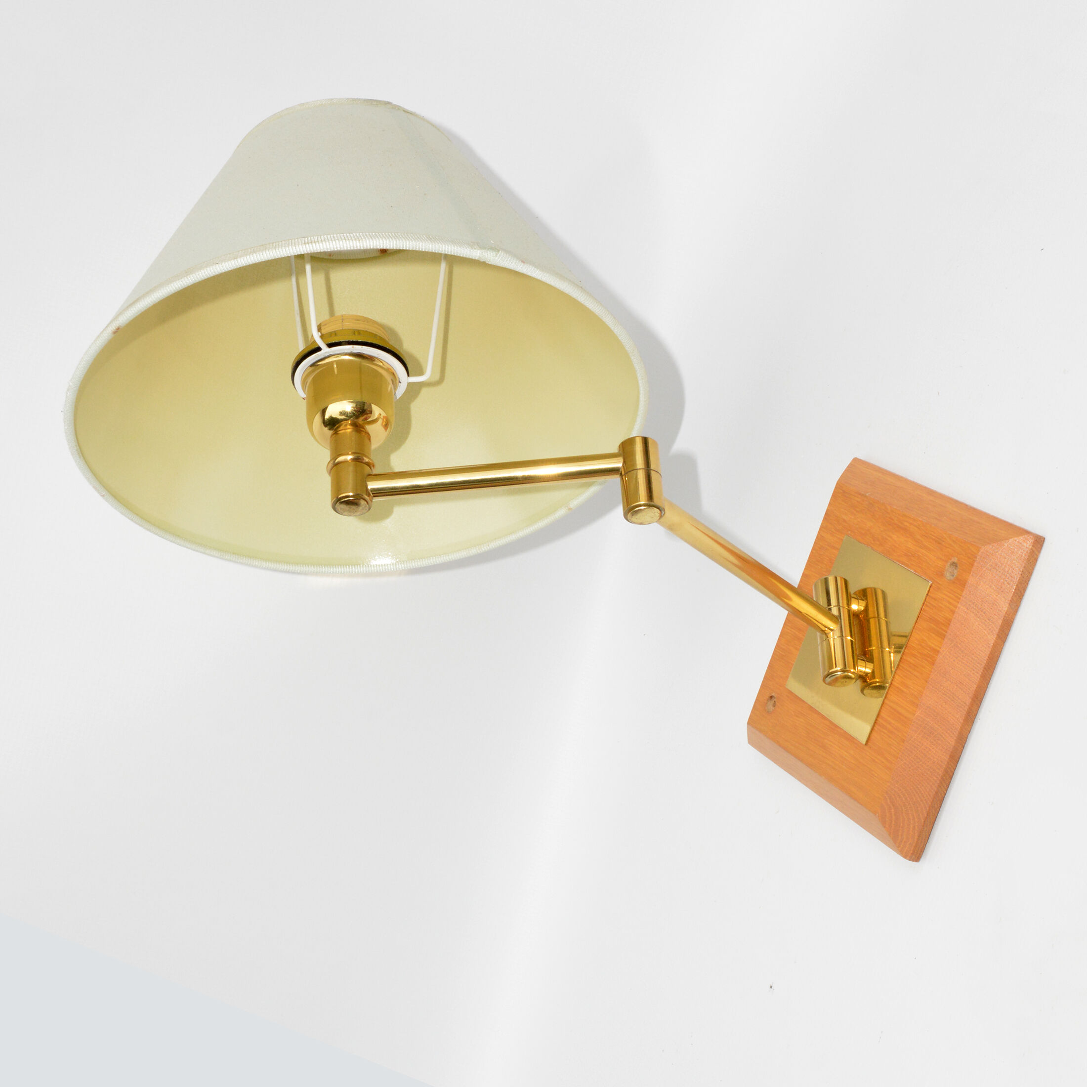 Lampshade wall lamp with a movable arm, France 1970s