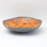 Orange lava glaze vide-poche or centrepiece bowl by Jan van Erp, the netherlands 1960s