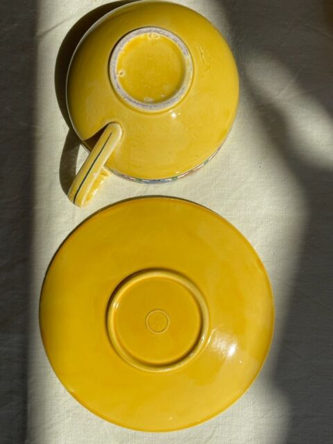 Lunches or chocolate cups, antique, earthenware from Provence