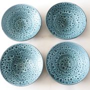 Service assiettes et plats fat lava bleu